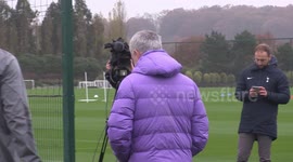 Smiling Jose Mourinho leads Tottenham training