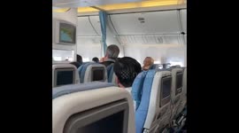 Woman captures the terrifying moment passengers onboard Philippine Airlines flight discover engine is on fire