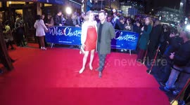 Countdown star Rachel Riley arrives at White Christmas press night with her baby bump