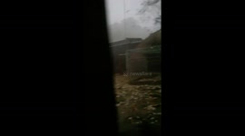 Strong hailstorm destroys roofs of houses in mountainous region in Vietnam
