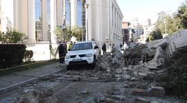 Ancient wall collapses after 6.4 magnitude earthquake in Albania