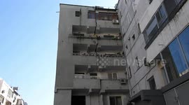 Albania apartment block SPLIT IN TWO by force of quake