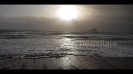 Surfers still going strong as Storm Sebastien batters Devon coast