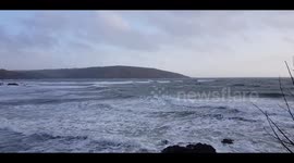 Storm Sebastian is arriving and surfers are head for the waves at Wembury Devon