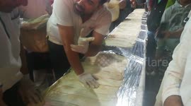 Street Longest shawerma sandwich by syrian restaurant