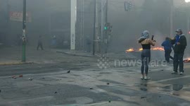 Chilean Protesters Hijack Bulldozer in Valparaiso, Chile