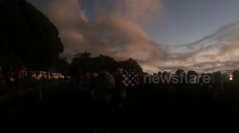 Tourists enjoy beautiful mountain sunrise as temperatures drop in northern Thailand