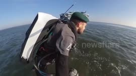 This is the moment a real-life 'Iron Man' showcased his jetpack technology to American military teams