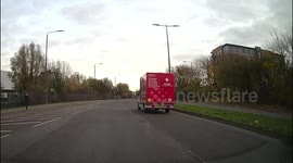 Seven Gypsy Horse and Carts block a 50 mph dual carriageway and traffic behind them
