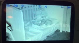 Late night chat between toddler and her sister