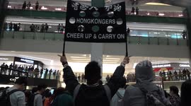 Hong Kong protesters stage peaceful demonstration in shopping mall