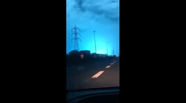Paris sky lights up bright blue after explosion at electrical station
