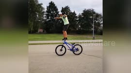 Impressive Polish biker shows off his jaw-dropping range of stunts