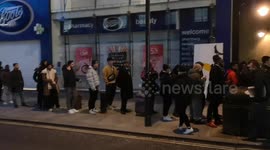 The Large Queue Outside Of JD Sports In Oxford Street In London