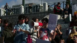 Young protesters hold