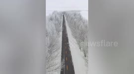 Thousands of horses gallop through fields of snow in China