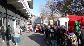 thousands of people march through Bristol City Centre protesting against climate issues