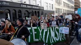 Thousands of people turnout for Earth Strike Protest in Bristol city centre against Black Friday consumerism and climate change