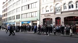 Scenes by London Bridge as police close off area after suspect shot in multiple stabbings