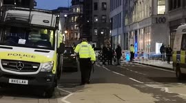 Scene down canon street near where shots was fired on London bridge