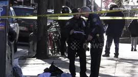 Suspected bank robber falls from elevated New York train platform while running from cops