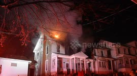 House fire, 2nd alarm in the snow in Coal Township, Pennsylvania