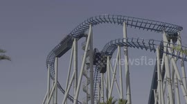 Theme park goers left stranded as rollercoaster at Sea World in Australia stops mid-ride