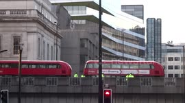 Police at work on London Bridge that remains closed in the aftermath of Black Friday 2019 knife terror attack