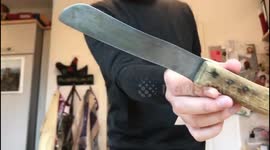 Man has hilarious reaction to how sharp his grandmother's knife is