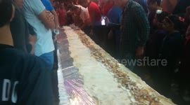 18 Metre Longest Shawerma Sandwich By Syrian Restaurant