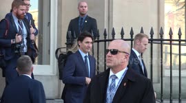 Canadian Prime Minister Justin Trudeau makes his way to NATO summit in London