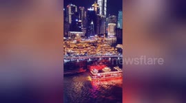 Stunning footage showcases ancient houses propped up by stilts in China's Chongqing