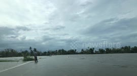 Typhoon Kammuri Philippines Aftermath - Flood Waters Submerge Road