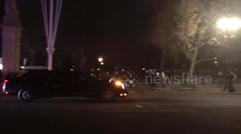 Donald Trump's impressively long motorcade arrives at Buckingham Palace