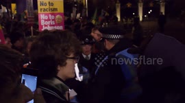 Angry anti-Trump protesters swear at police & tell US President