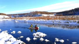 Stunning footage showcases river in China's Inner Mongolia that has never frozen over