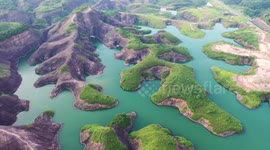 Beautiful drone footage shows incredible landform at scenic spot in south China
