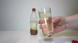 YouTuber makes Coca-Cola turn transparent by using milk
