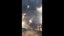 Black smoke fills the sky after pipeline explosion in Lagos