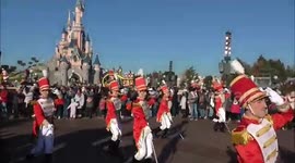 Christmas parade at Disneyland Paris.