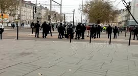 Protesters moved by the police