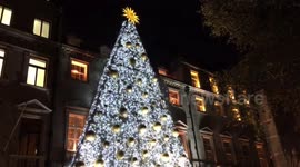 Five storey high Xmas tree in Berkeley Square, London