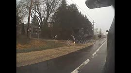 Tesla vehicle cam records terrifying car smash on Wisconsin road