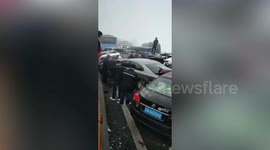 Thick fog causes massive pile-up on Chinese highway leaving 23 injured