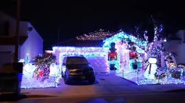 Extravagant Christmas light display on Las Vegas home