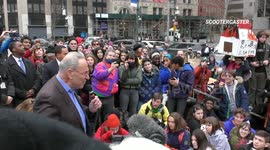 Senator Chuck Schumer speaks at Climate Strike in NYC