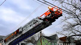Look up and live - Fire Apparatus arriving and maneuvering at a false alarm