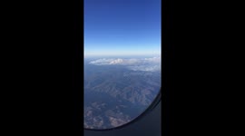 Sydney bushfires from airplane