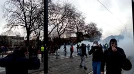 French police fire tear gas as thousands protest again in western city of Nantes
