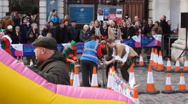 The Great Christmas pudding race in aid of raising money for cancer research uk